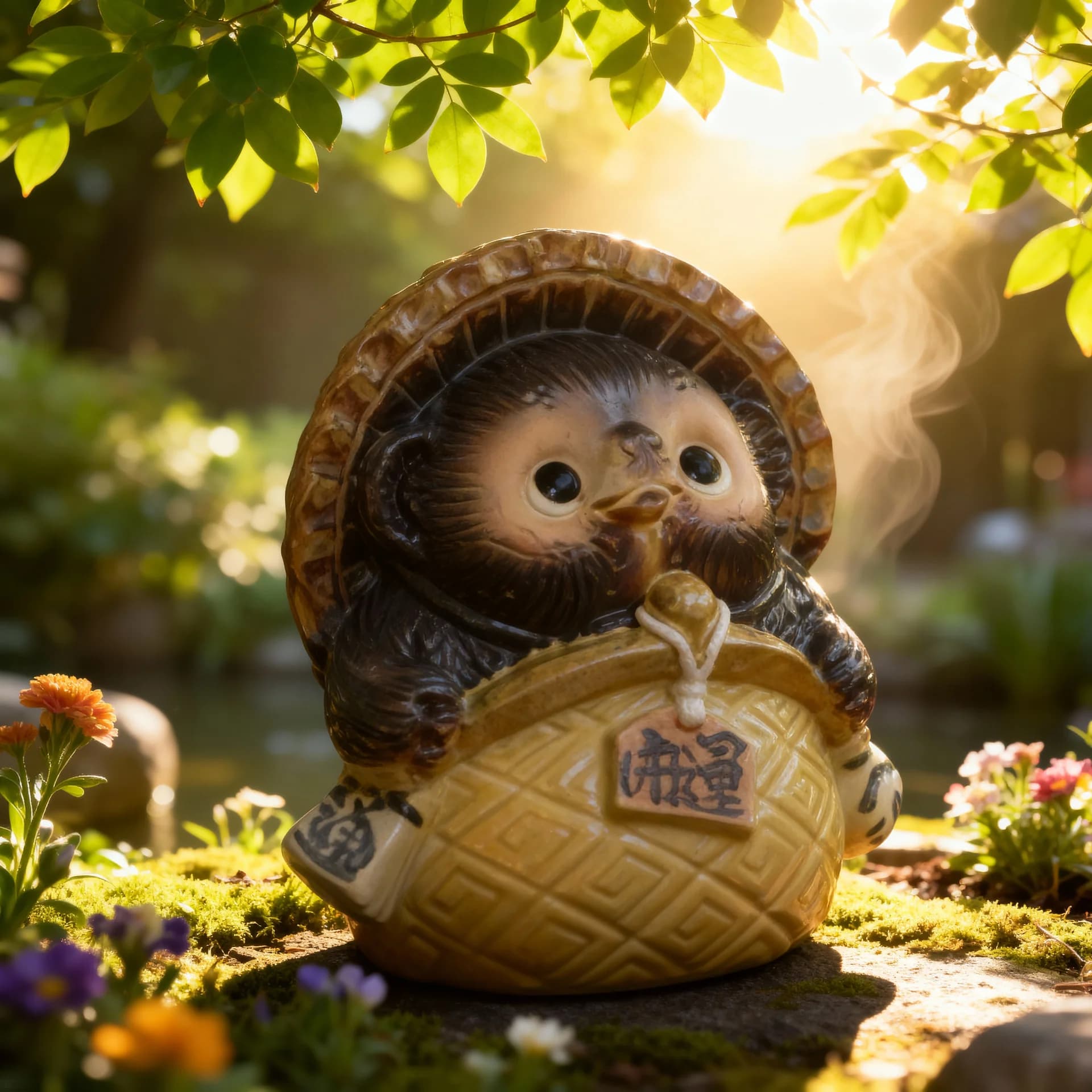 Shigaraki-yaki Tanuki with Coin Purse